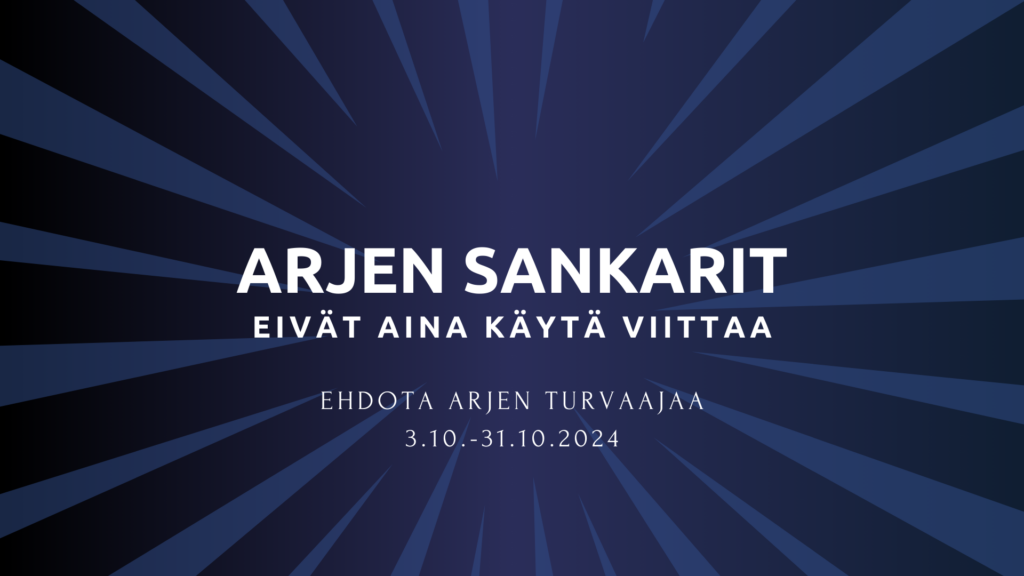 Ehdota vuoden 2025 Arjen turvaajaa viimeistään 31.10.2024