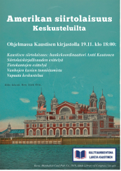 Kuvassa piirretty Ellis Island New Yorkissa