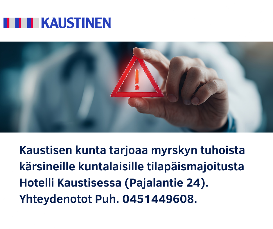 Kunta tarjoaa tilapäismajoitusta Hotelli Kaustisessa myrskyn tuhoista kärsineille