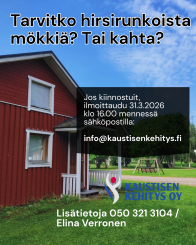 Kaustisen Kehitys Oy tarjoaa purettavaksi kaksi mökkiä Mosalan leirintäalueelta