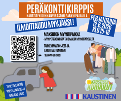 Peräkonttikirppis kunnanviraston edustalla 12.6.2026